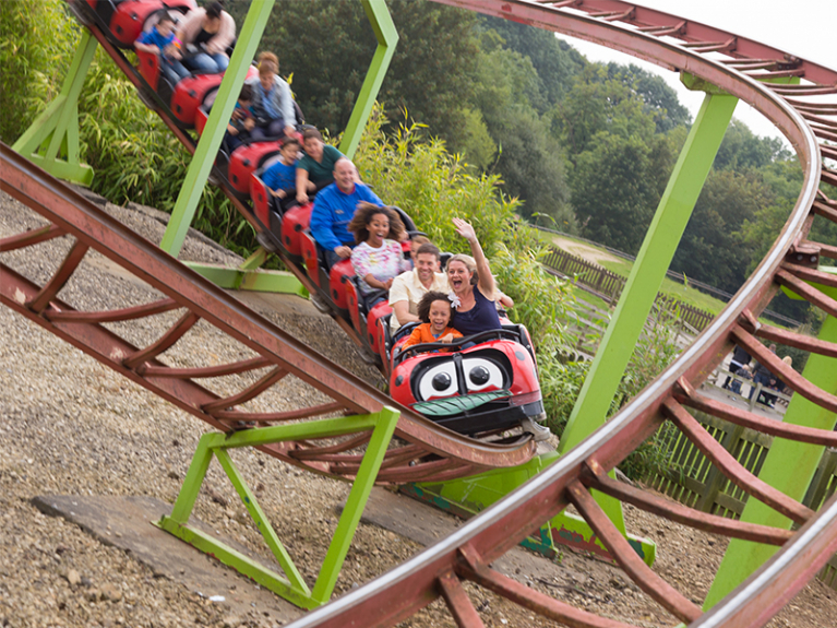 The Ladybird Coaster Ride at Lightwater Valley in Ripon, Yorkshire